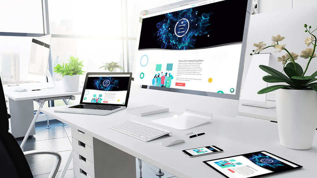 kama.ai-website-design-displayed--on-responsive-devices-in-a-office