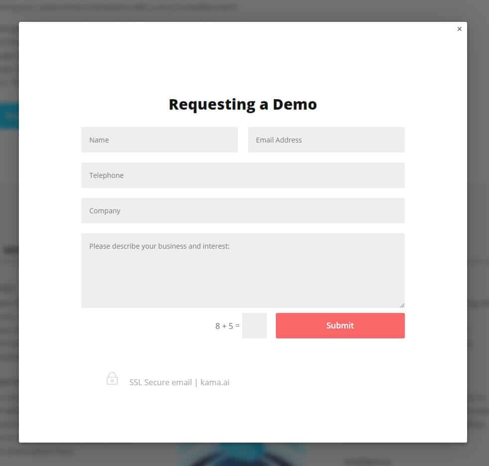 request a demo interface design