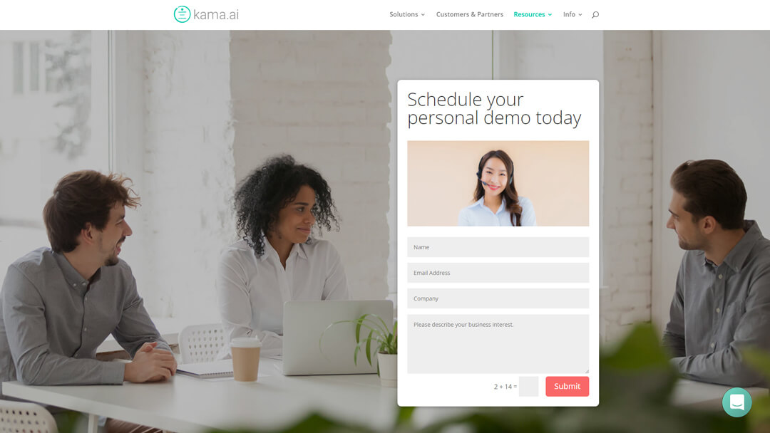 kama-web-page-design-request-demo-form