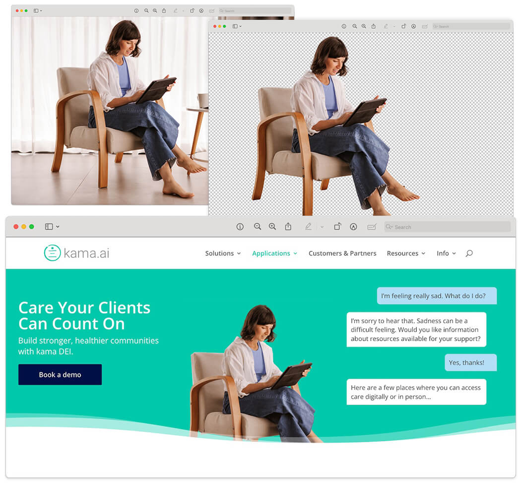 behind the scene image manipulation to prep material for the web.
