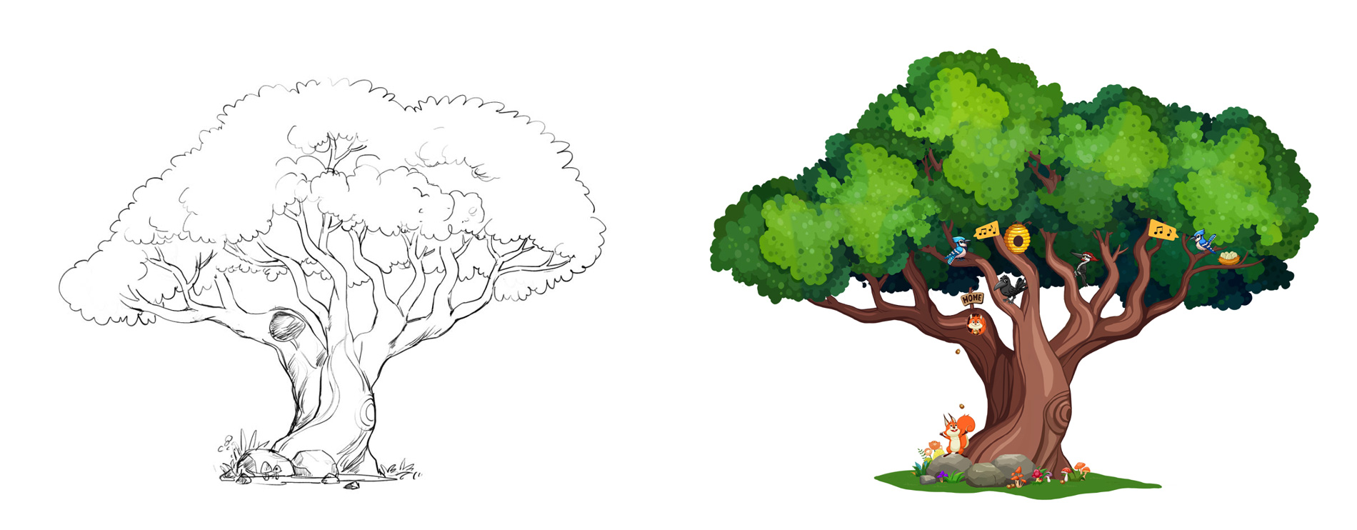 tree from the book Daniel and Mimi Nature