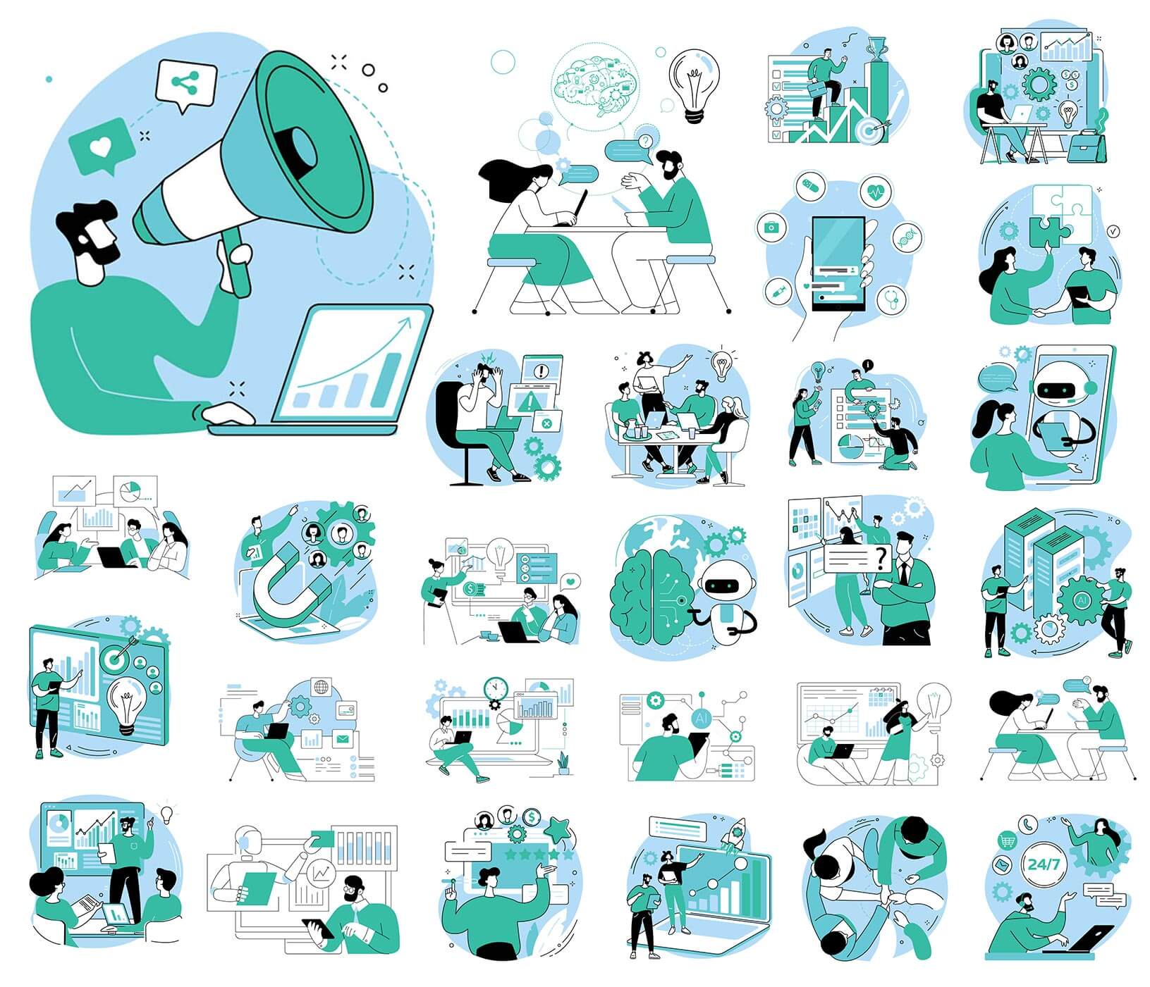 customized vector illustration to match brand colour